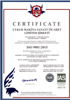 Cukur Makina ISO 9001 Certificate